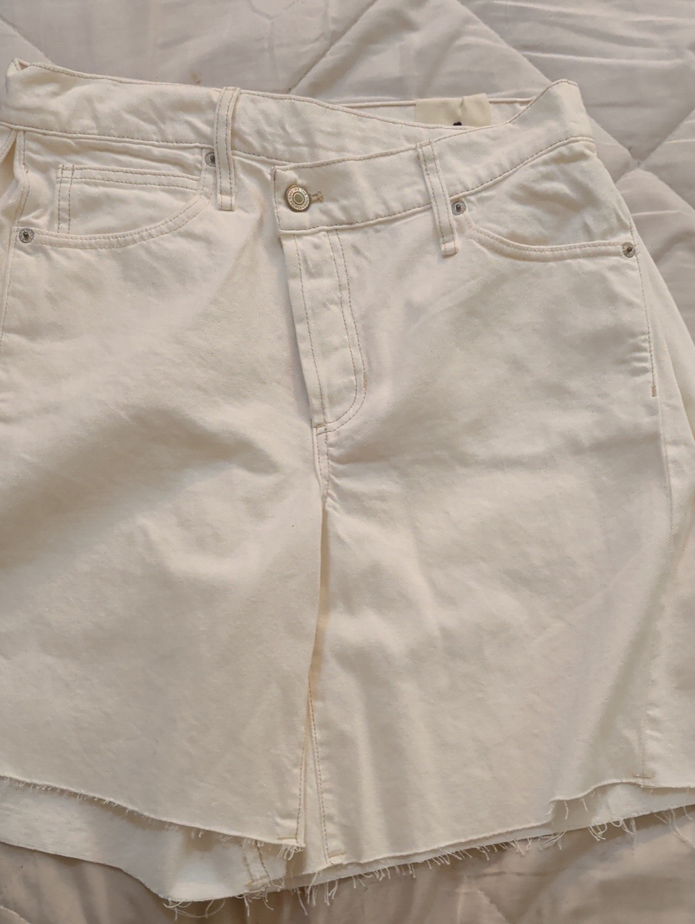We The Free White Boomerang High Rise Long Shorts Free People
